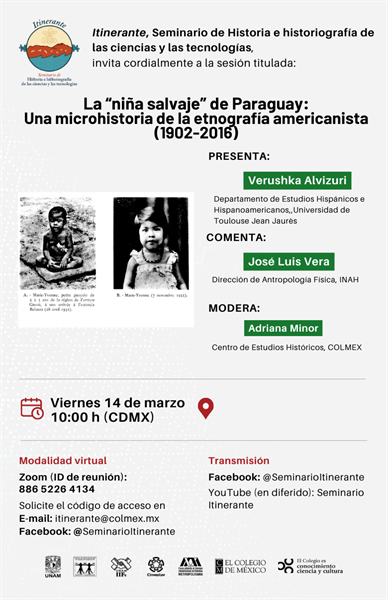 Itinerante. La "niña salvaje" de Paraguay: Una microhistoria de la etnografía americanista (1902-2016)