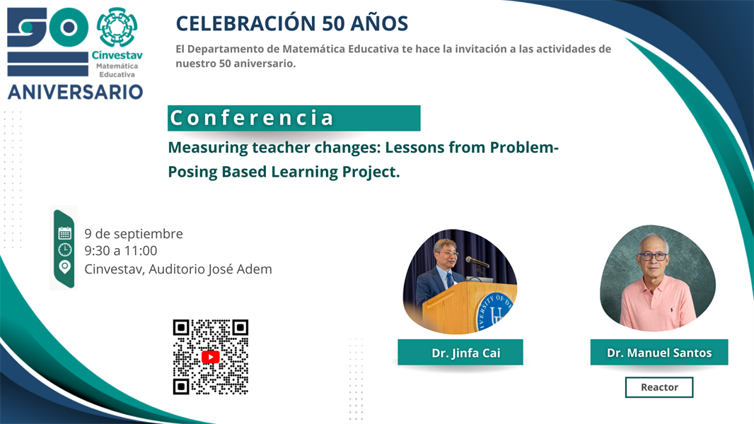 Conferencia: Measuring teacher changes: Lessons from Problem-Posing Based Learning Project.