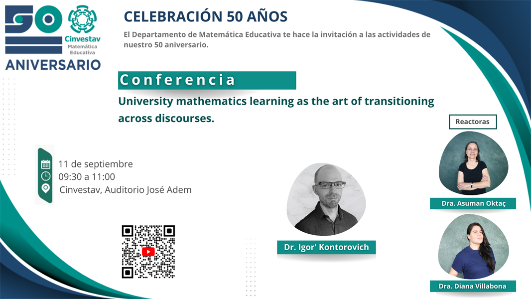 Conferencia: University mathematics learning as the art of transitioning across discourses.