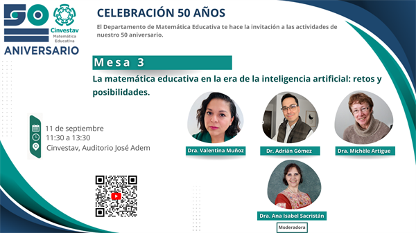 Mesa 3: La matemática educativa en la era de la inteligencia artificial: retos y posibilidades.