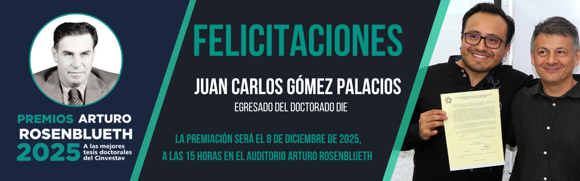 Premio Arturo Rosenblueth 2025. Juan Carlos Gómez Palacios