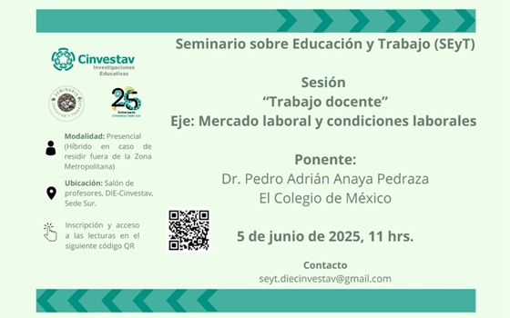 SEyT. Sesión 5. Trabajo docente. Eje: Mercado laboral y condiciones laborales