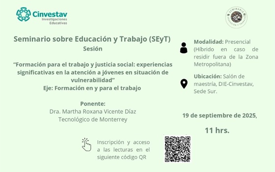 SEyT. Sesión 7. Formación para el trabajo y justicia social: experiencias significativas en la atención a jóvenes en situación de vulnerabilidad