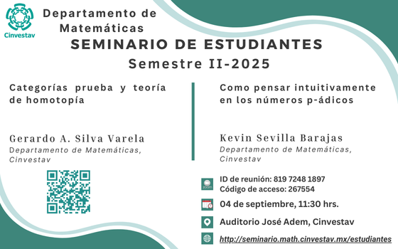 Seminario de Estudiantes del Departamento de Matemáticas del Cinvestav-IPN