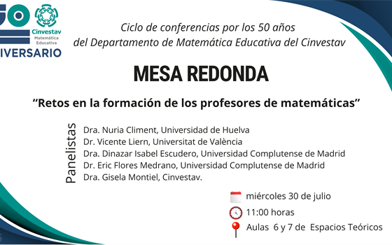 MESA REDONDA: Retos en la formación de los profesores de matemáticas